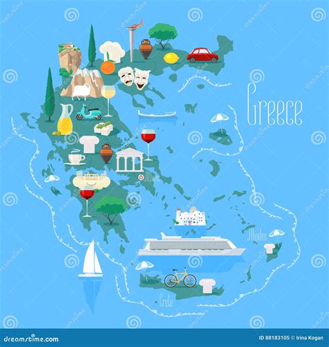 Map Of Greece Cartoon