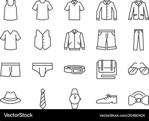 Men clothes icon set Royalty Free Vector Image