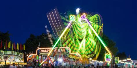 Fair Rides at Night stock image. Image of entertainment - 4837387