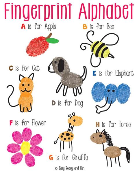 Fingerprint Alphabet Art - Easy Peasy and Fun