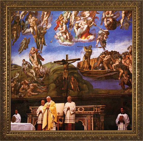 Pope John Paul II in Sistine Chapel Framed Art - Catholic to the Max - Online Catholic Store