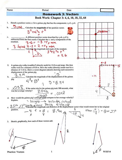 Physics Vectors Worksheet With Answers