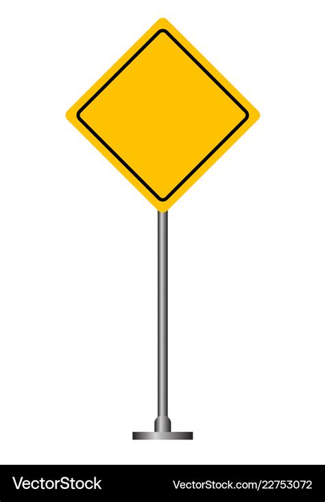 Blank yellow road sign Royalty Free Vector Image