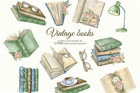 Book Clipart Watercolor Library Clipart Reading Clipart Etsy Images ...