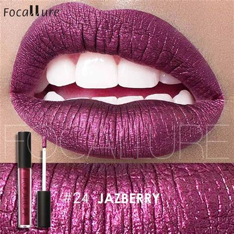 Love Beauty Female FOCALLURE Cosmetic Lips Makeup Sexy Women Metallic Shimmer Lip Gloss 170328 ...