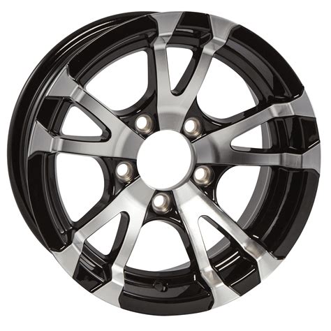 Aluminum Trailer Wheel 15X6 15 Inch Rim Black and Machined 5 Lug T0756545BM - Walmart.com