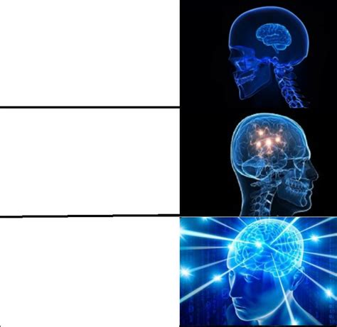 Galaxy Brain (3 brains) - Meme Template - MeMesPortal