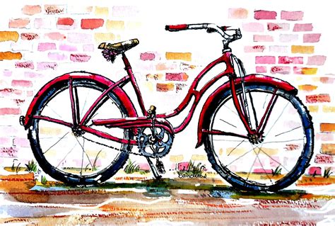 Watercolor Bicycle Painting at PaintingValley.com | Explore collection of Watercolor Bicycle ...