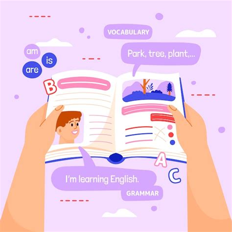 Free Vector | English book illustration design