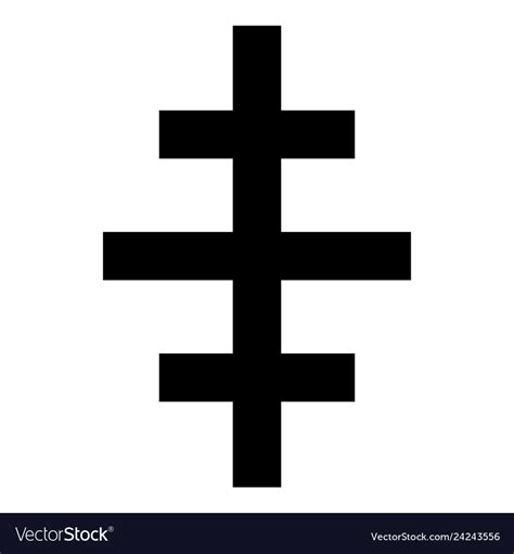 Cross papal roman church icon black color flat Vector Image