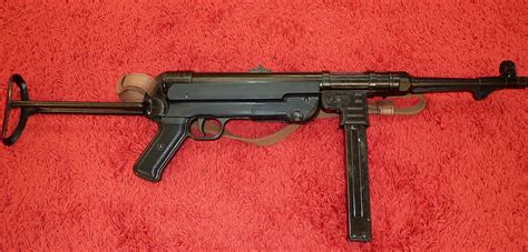 REPLICA WW2 GERMAN MP40 SEMI AUTOMATIC MACHINE PISTOL GUN WITH STOCK & LEATHER SLING BY DENIX ...