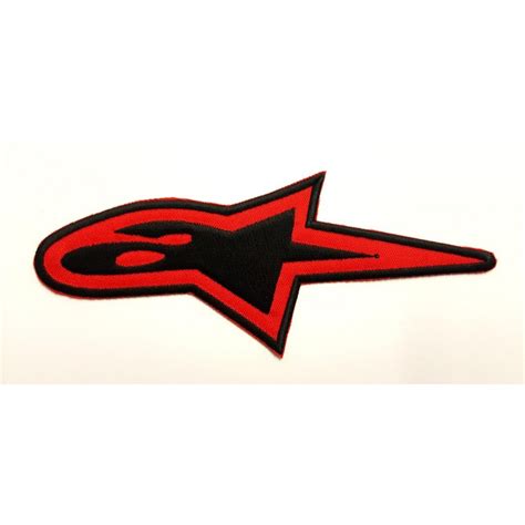 ALPINESTARS LOGO BLACK WIRE RED BACKGROUND 15cm x 6cm