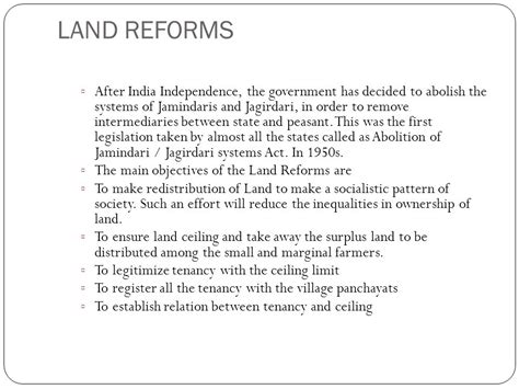 LAND REFORMS IN INDIA - Achievers IAS Classes