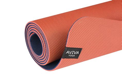 AVIVA YOGA Reversible TPE Foam Mat with Embossed Center Markings 5mm thick Non Slip Yoga Mat, 72 ...