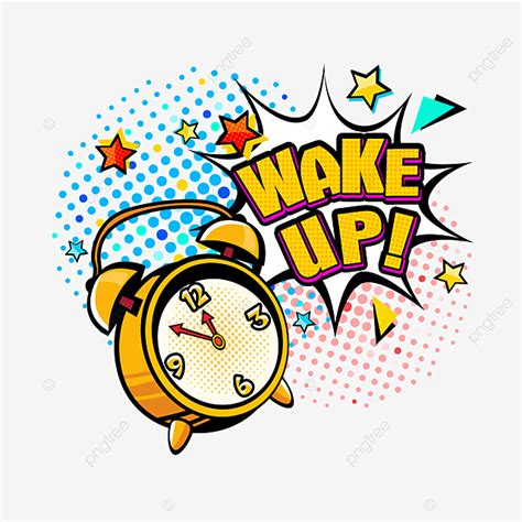 Waking Up Early Clipart Vector, Hand Drawn Pop Style Yellow Alarm Clock ...