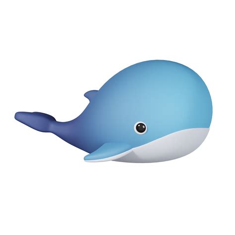 Blue whale isolated. 3D render of Sea and beach icon 16595922 PNG