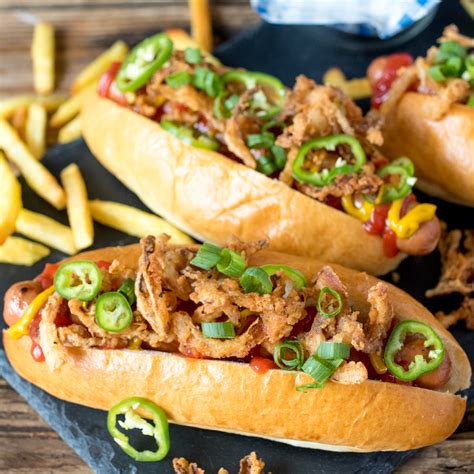 Loaded Hot Dog With Crispy Fried Onions Recipe