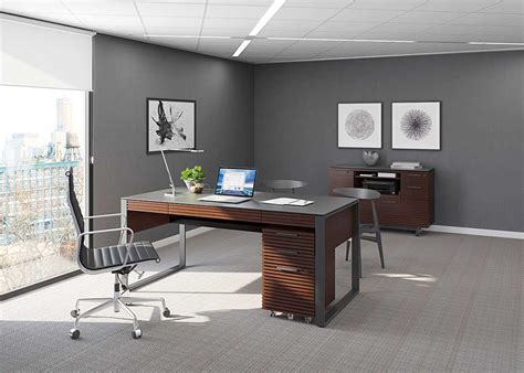 BDI Corridor Executive Office Chocolate Stained Walnut Executive Office Set | BDI6521CWLSET3