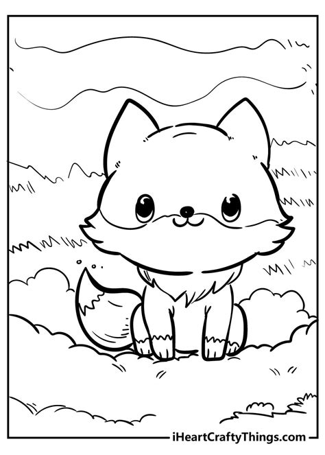 Cute Animals Coloring Pages | Fox coloring page, Cute coloring pages ...