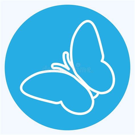 Butterfly Flying Icon in Trendy Blue Eyes Style Isolated on Soft Blue Background Stock ...