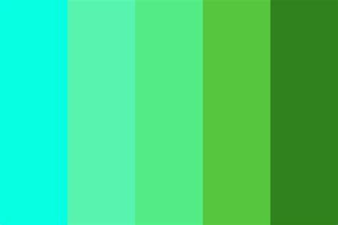 Turquoise to Deep Green Color Palette