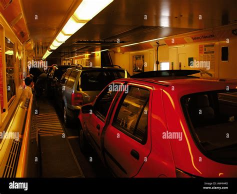 Car inside channel tunnel train hi-res stock photography and images - Alamy