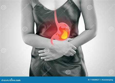 Acid reflux or Heartburn. stock image. Image of human - 110608621