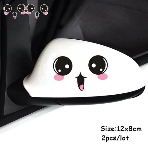 2pcs Cute 3D Stickers On Car Rearview Mirror Sticker Auto Accessories Girls Wateproof Funny ...