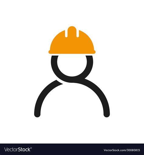 Worker icon stylized logo construction Royalty Free Vector