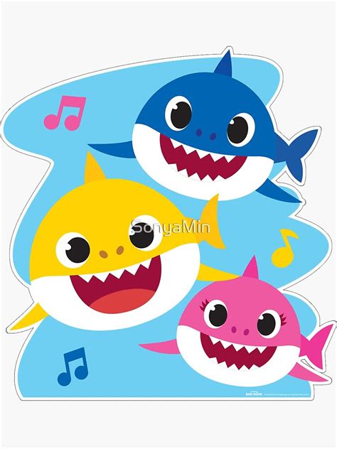 "Baby Shark." Sticker for Sale by SonyaMin | Redbubble