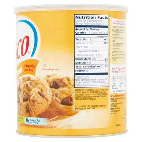 Crisco Shortening Nutrition Label - Label Ideas