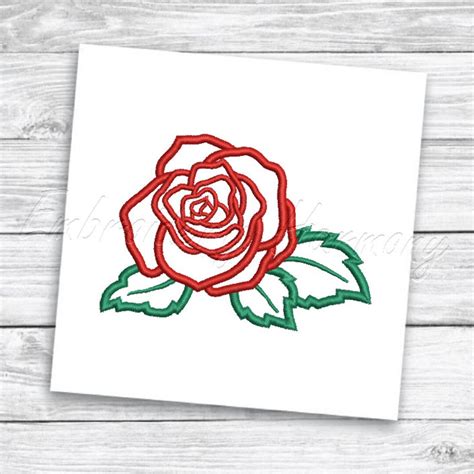 Rose Outline Embroidery Design 7 SIZES Machine Embroidery File INSTANT DOWNLOAD - Etsy