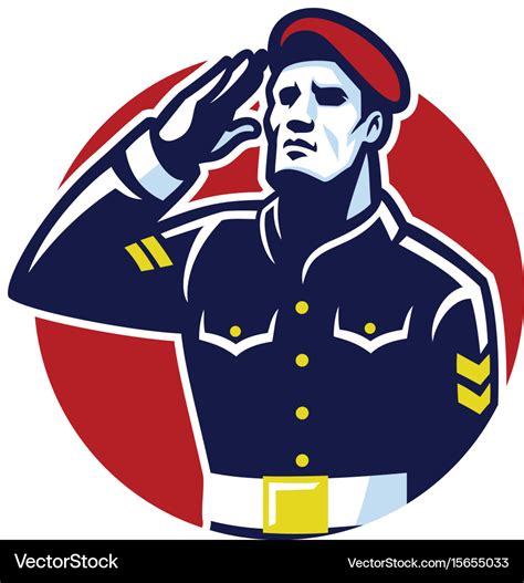 Military soldier salute Royalty Free Vector Image