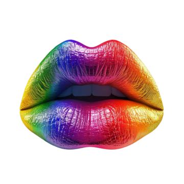 Open Mouth With Rainbow Color Paint Lips, Open Mouth, Rainbow Color Paint Lips, Lip Art PNG ...