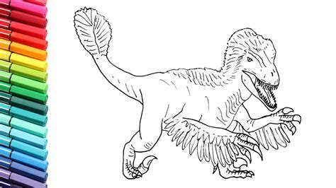 How to Draw the Utahraptor Dinosaur - Drawing and Coloring New Velociraptor - Dinosaur Color ...