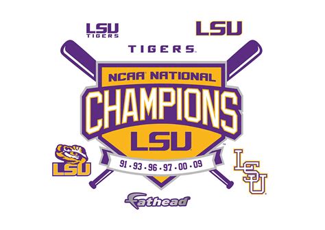 LSU Tigers Baseball National Champions Logo Wall Decal | Shop Fathead® for LSU Tigers Decor