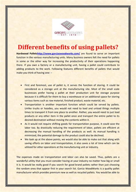 Different benefits of using pallets? by rizeroven - Issuu