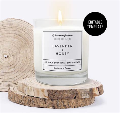 Soy Candle Labels Editable Label Product Label Template - Etsy