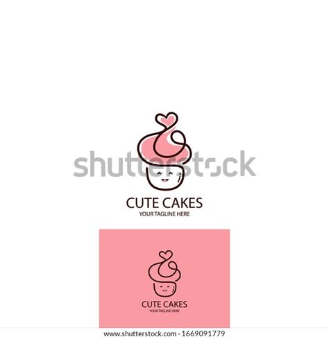 Cake Logo Cute Happy Cake Vector Stock Vector (Royalty Free) 1669091779 | Shutterstock