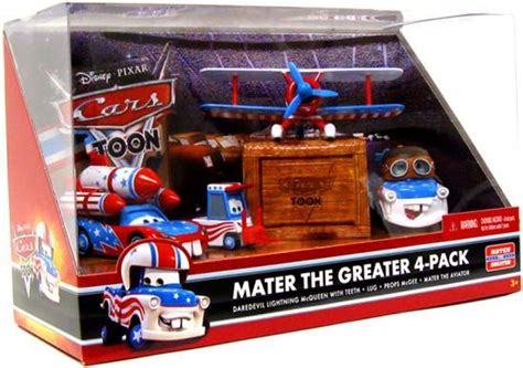 Disney Pixar Cars Cars Toon Multi-Packs Mater the Greater 4-Pack 155 Diecast Car Set Set 2 ...