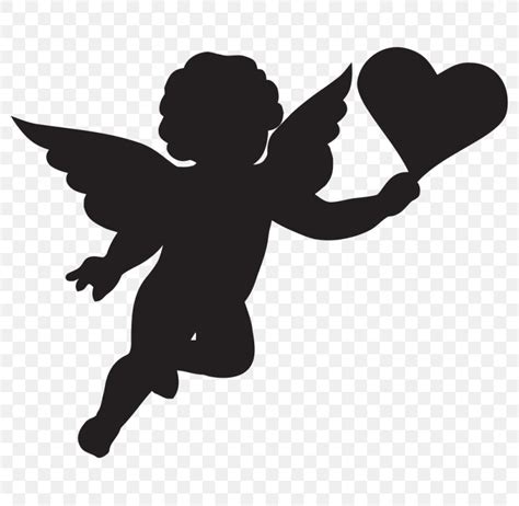 Cherub Cupid Silhouette Clip Art, PNG, 800x800px, Cherub, Art, Black And White, Cartoon, Cupid ...