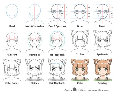 How to Draw Anime Cat Girl (15 Steps With Video) - AnimeOutline