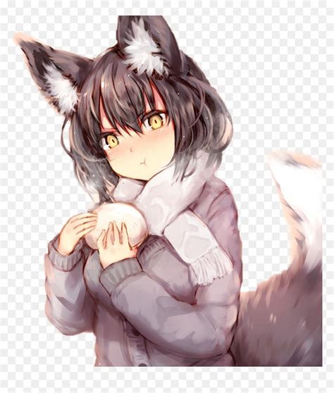 Animewolfgirl Wolf Girl Kelly Girls Grey Gray Anime - Cute Anime Wolf Girl, HD Png Download - vhv