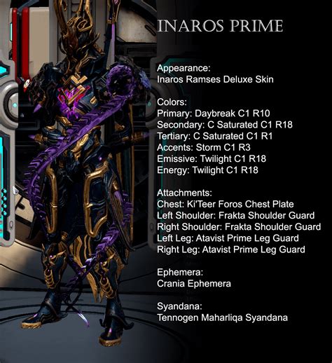 [Inaros] Prime - Anubis / Set / Thoth : WarframeRunway