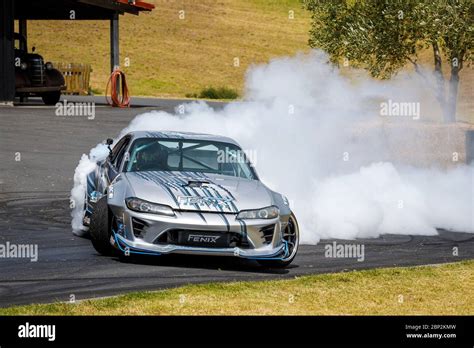 Gaz Whiter in his Nissan Silvia LS3 supercharged S15 Drift car Stock Photo - Alamy