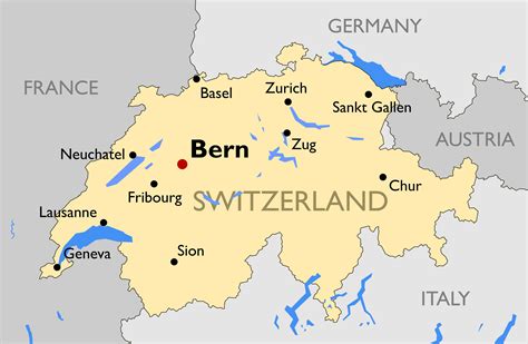 Switzerland Map With Cities