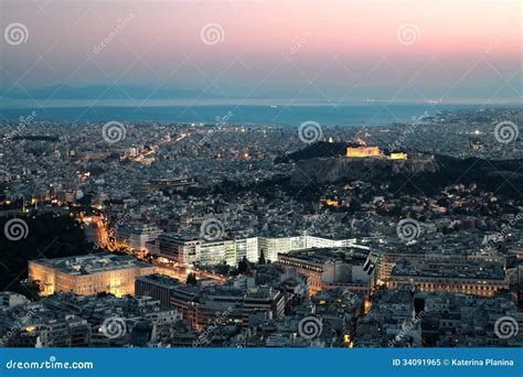 Night View of the Acropolis. Stock Image - Image of arts, akropolis ...