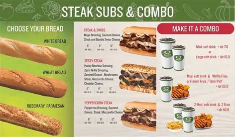 Quiznos Sub Menu