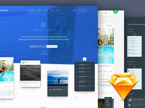 Based - Free Sketch UI Kit | DesignerMill