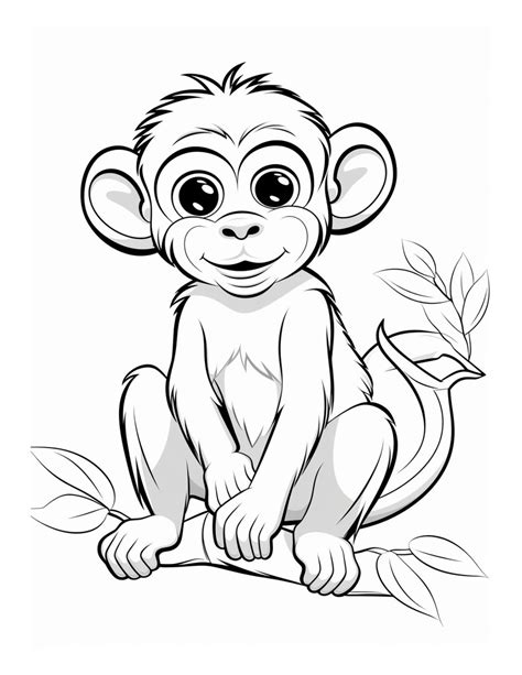 Kids Coloring Pages Baby Monkey Coloring Pages